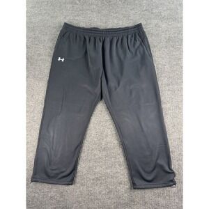 Under Armour Track Pants Men 4XL Black Loose Fit Straight Athletic Joggers